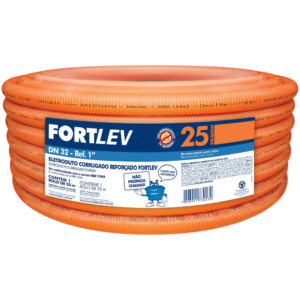 Conduite Corrugado 1" Laranja FortLev Rolo c/ 25 mts